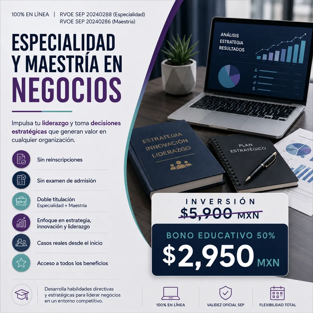 Pago Único Administrativo Especialidad y Maestría en Negocios