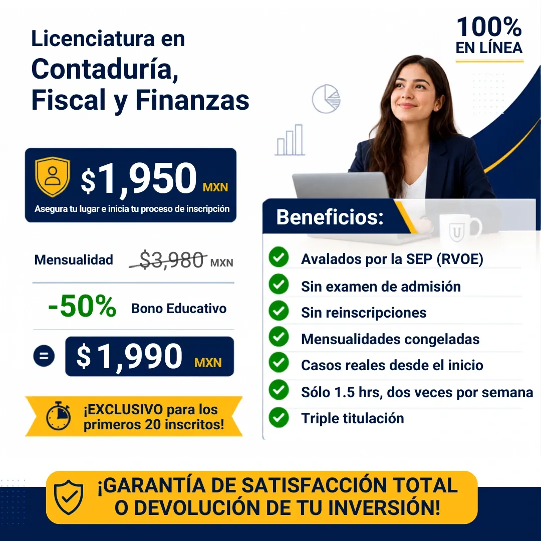 Pago Único Administrativo: Licenciatura en Contaduría, Fiscal y Finanzas