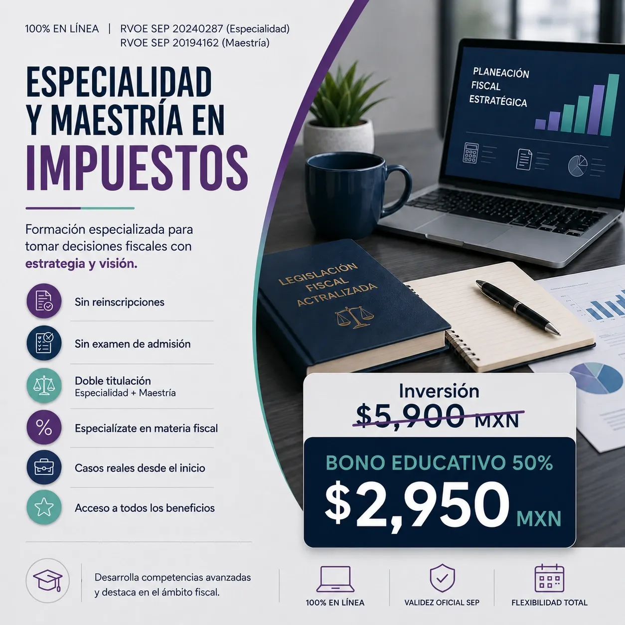 Pago Único Administrativo Especialidad y Maestría en Impuestos